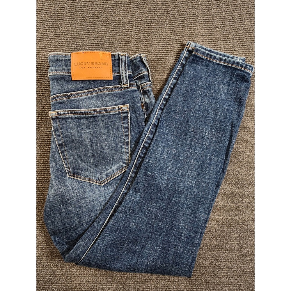 Lucky Brand Ava Mid Rise Crop Women 2/26 Blue Denim Stretch Jeans Casual